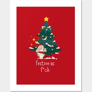 Festive as F*ck - Festive AF Dog Posters and Art